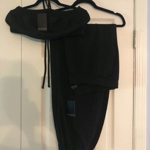 2 piece pant set with crop top